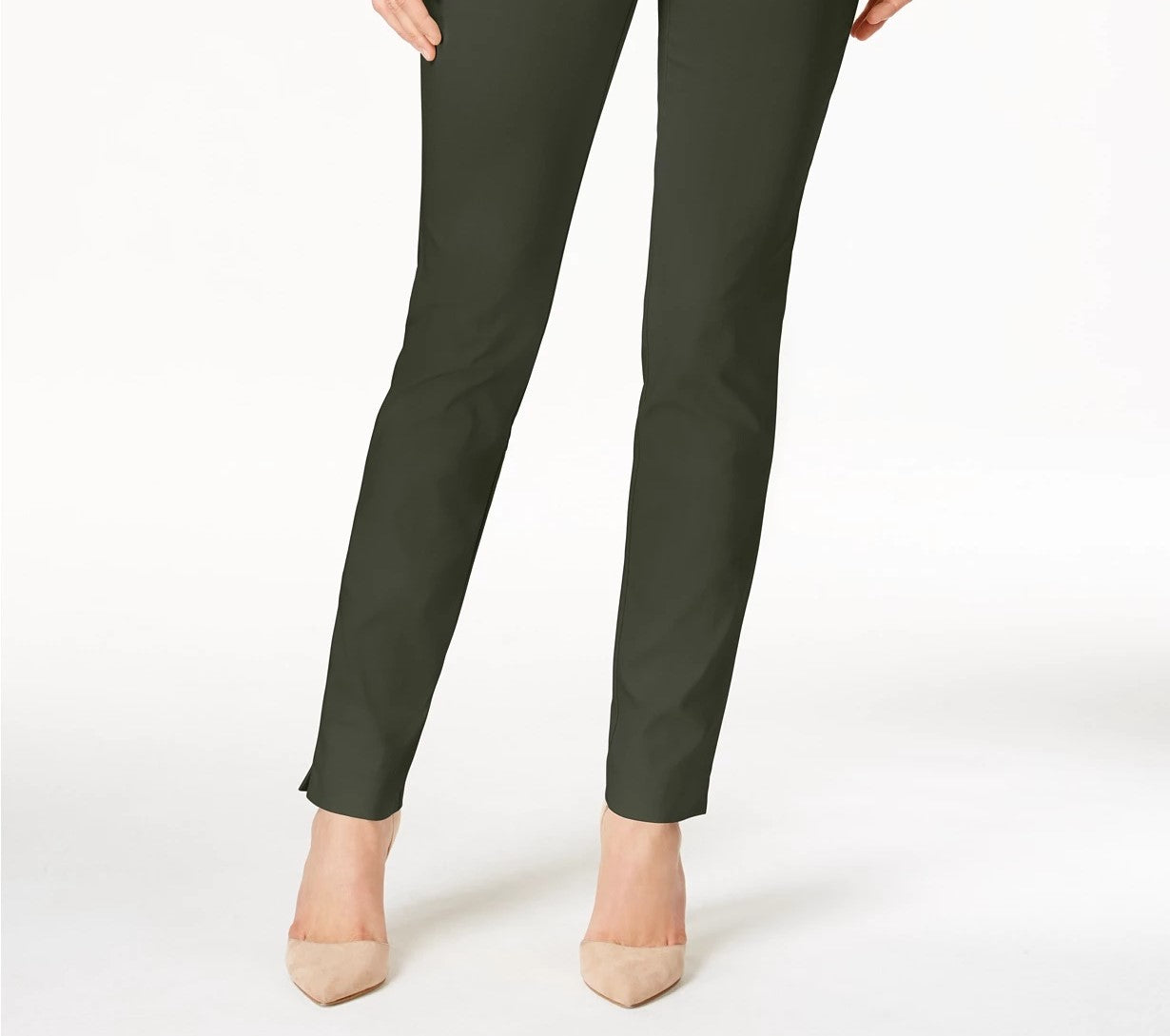 Calça feminina Charter Club Petite Cambridge Tummy-Control Slim-Leg, verde, tamanho 10P