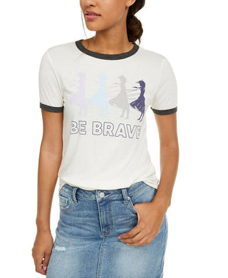 Camiseta Frozen Be Brave Ringer da Disney Juniors, tamanho azul, extra grande