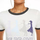 Camiseta Frozen Be Brave Ringer da Disney Juniors, tamanho azul, extra grande