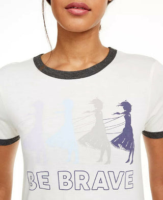 Camiseta Frozen Be Brave Ringer da Disney Juniors, tamanho azul, extra grande