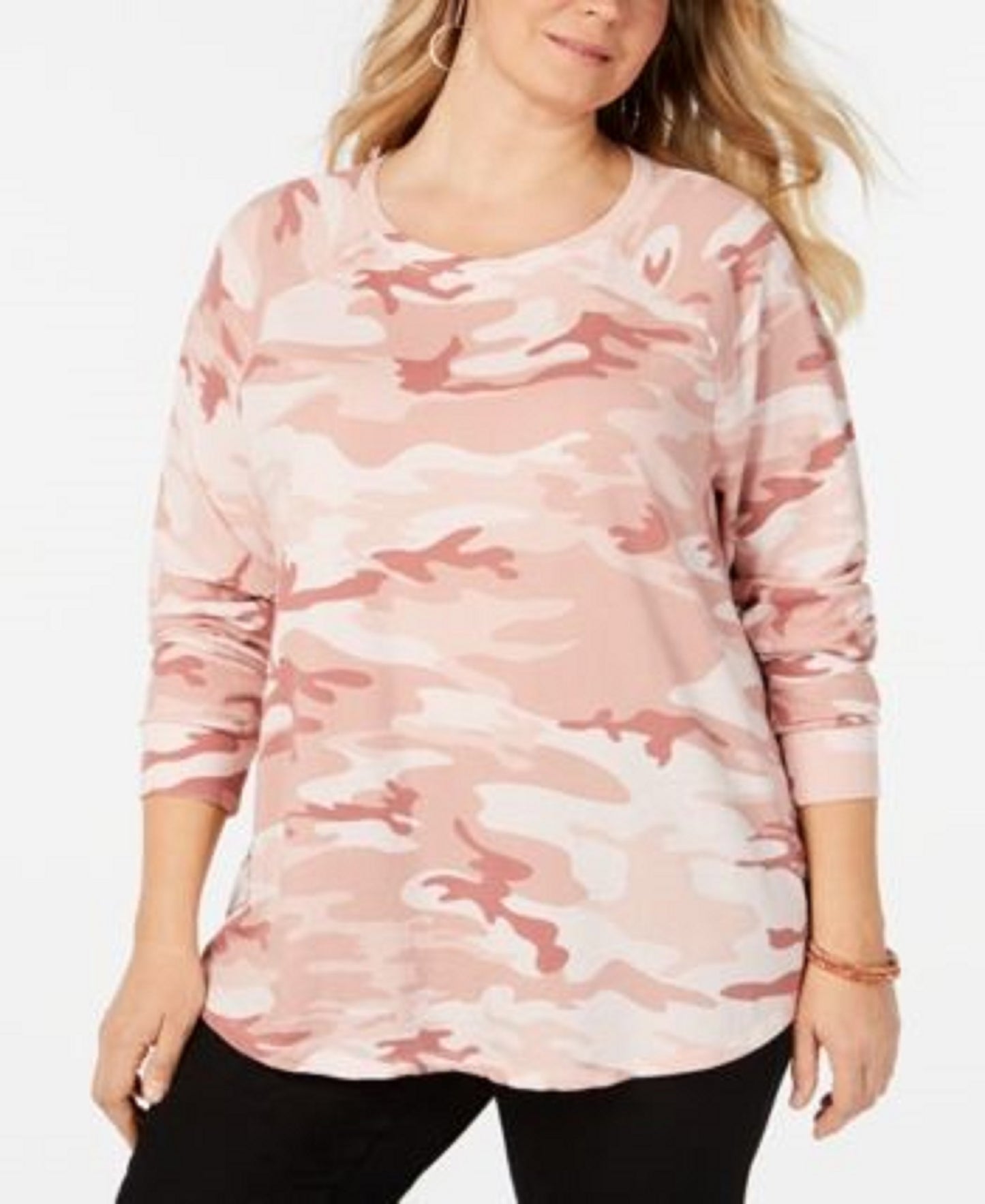 Love Tribe Moletom feminino plus size com estampa camuflada rosa tamanho 3X