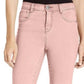 Jeans feminino estilo &amp; co com controle de barriga, perna justa, rosa, tamanho 16, pequeno
