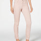 Jeans feminino estilo &amp; co. com controle de barriga, perna justa, rosa, tamanho 8, pequeno