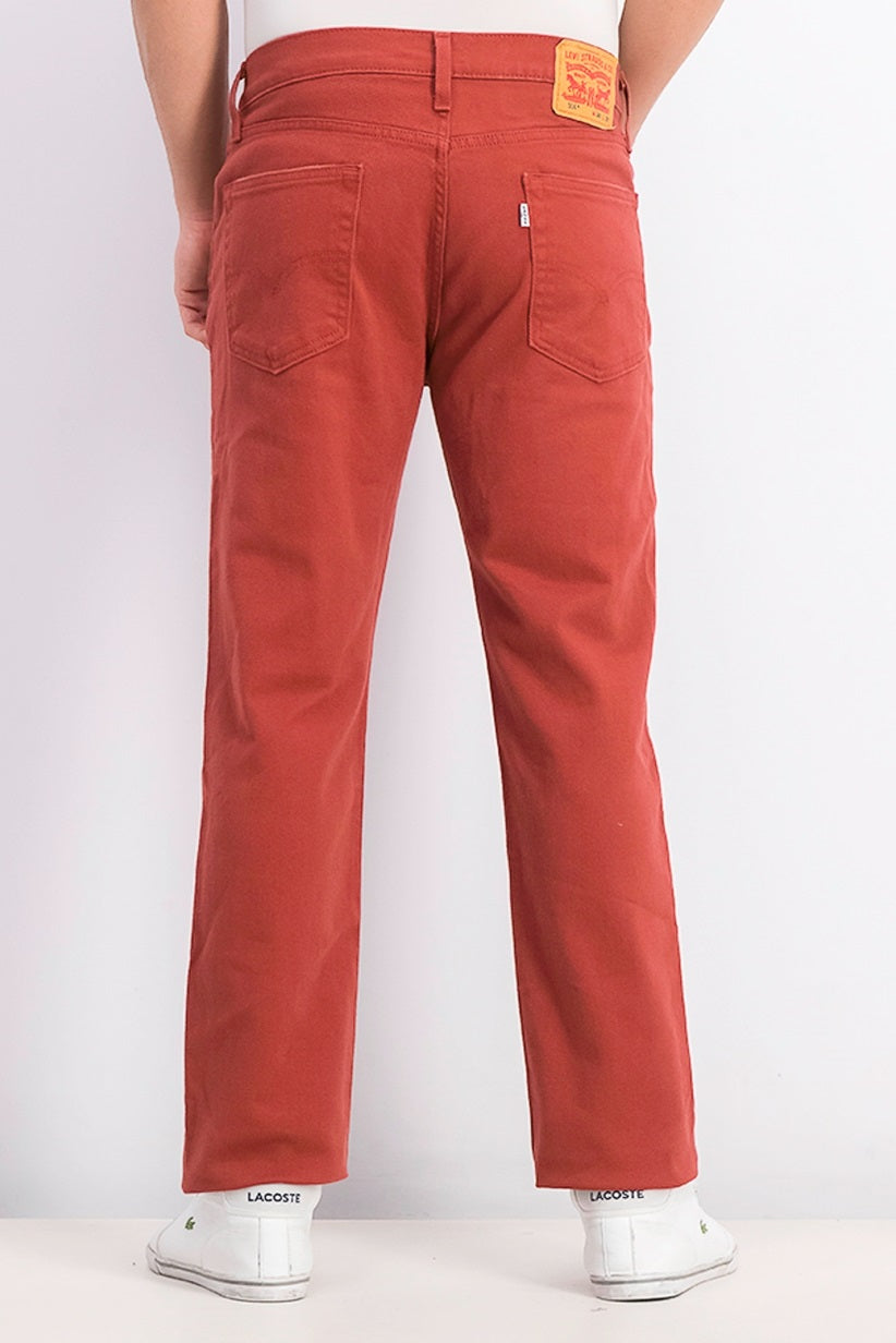 Calça jeans Levi's 514 Straight Fit masculina, vermelha, tamanho 32x32