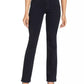 Jeans feminino estilo &amp; co com controle de barriga e cintura média, corte bootcut, preto, tamanho 24x4,5