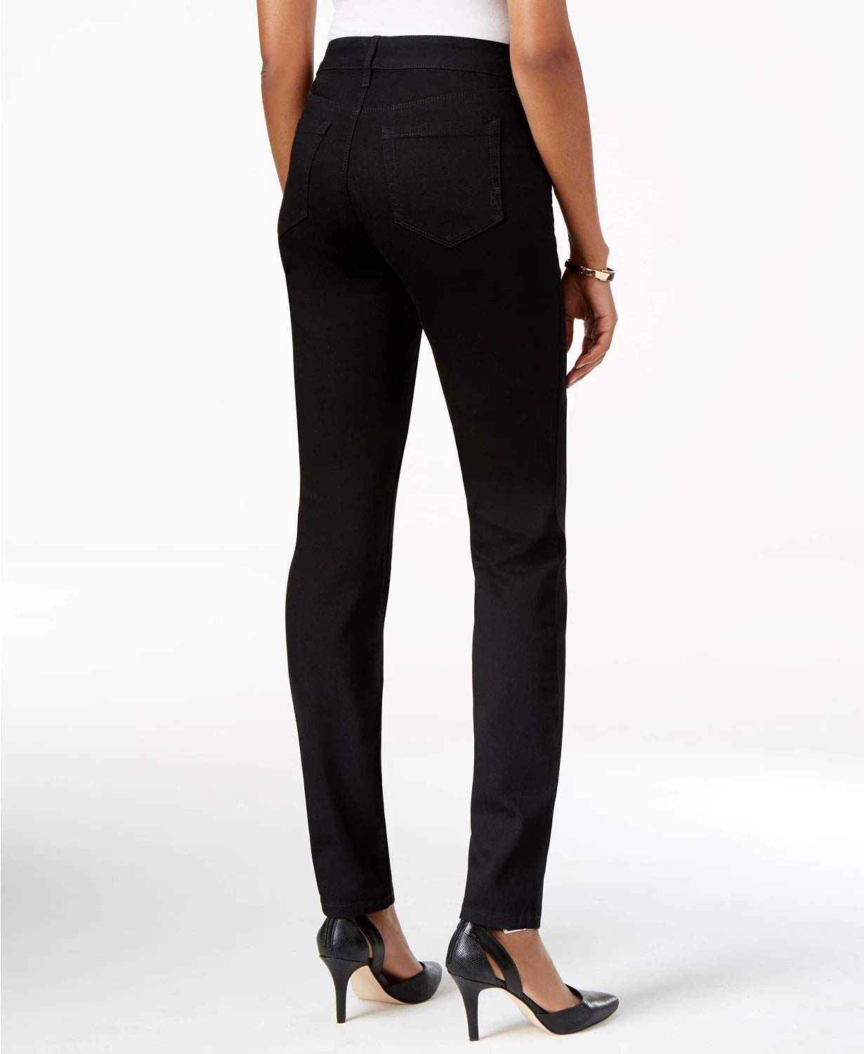 Calça jeans skinny feminina Style &amp; Co Curvy-Fit, comprimento regular, curta e longa, preta, tamanho 4