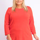 Charter Club Blusa feminina com decote canoa e botões, laranja, tamanho extrapequeno