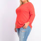 Charter Club Blusa feminina com decote canoa e botões, laranja, tamanho extrapequeno