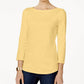 Charter Club Women's Petite Pima Cotton Button-Shoulder Top Dourado Tamanho Médio
