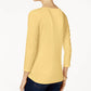 Charter Club Women's Petite Pima Cotton Button-Shoulder Top Dourado Tamanho Médio
