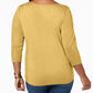 Charter Club Petite Pima Cotton Top com botões e ombros de fora, tamanho pequeno e pequeno, amarelo