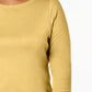 Charter Club Petite Pima Cotton Top com botões e ombros de fora, tamanho pequeno e pequeno, amarelo