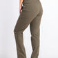 Calça jeans feminina estilo &amp; co com controle de barriga e perna reta, verde, tamanho 16