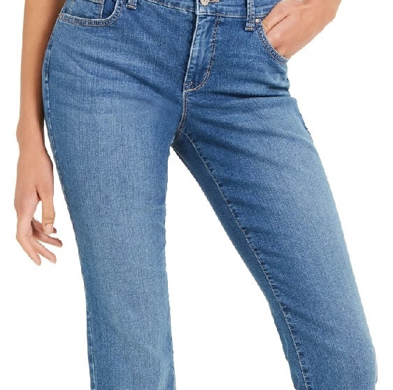 Jeans feminino estilo &amp; co com corte bootcut e controle de barriga, tamanho 20x5, azul