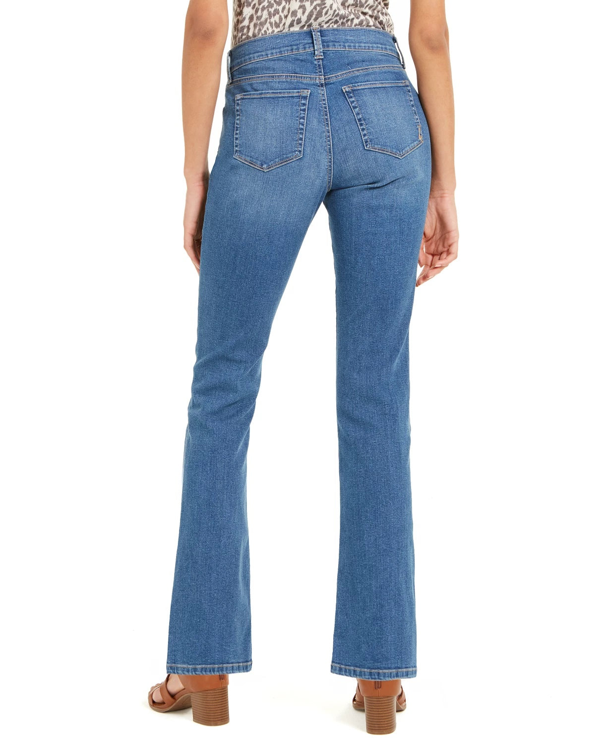 Jeans feminino estilo &amp; co com corte bootcut e controle de barriga, tamanho 20x5, azul