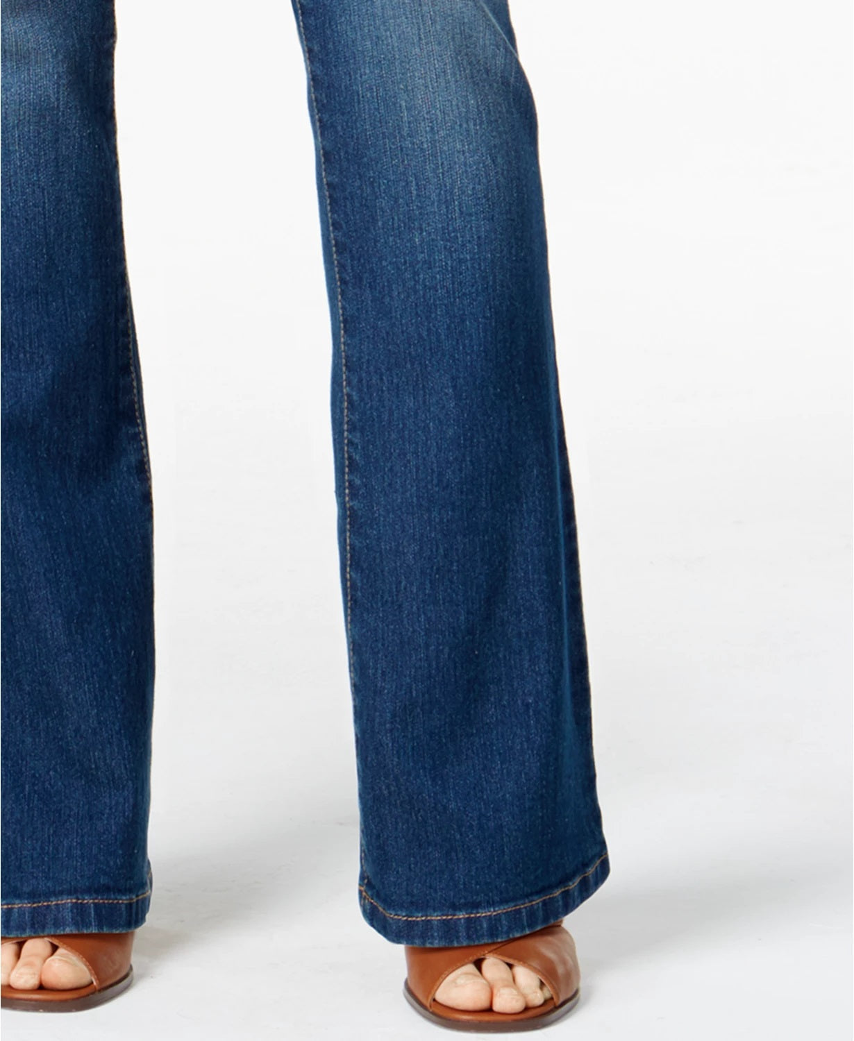 Jeans Curvy-Fit Bootcut Feminino Estilo &amp; Co Lavagem Marinho Tamanho 14 Longo