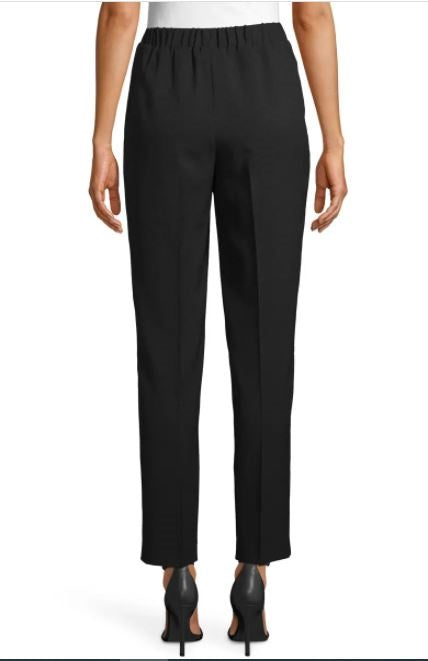 Calça feminina plissada de cintura alta Anne Klein, preta, tamanho médio