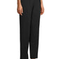 Calça feminina plissada de cintura alta Anne Klein, preta, tamanho médio