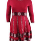 Vestido suéter estampado feminino Taylor, tamanho médio, vermelho