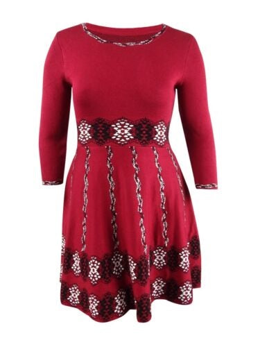 Vestido suéter estampado feminino Taylor, tamanho médio, vermelho