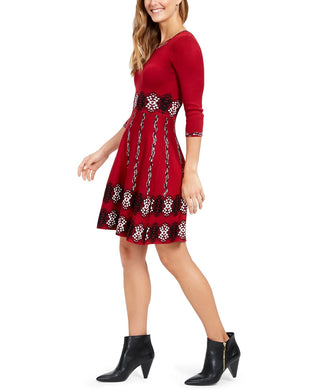 Vestido suéter estampado feminino Taylor vermelho tamanho X-Large