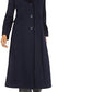 Casaco longo feminino Forecaster com gola de pele de raposa, azul marinho, tamanho 4