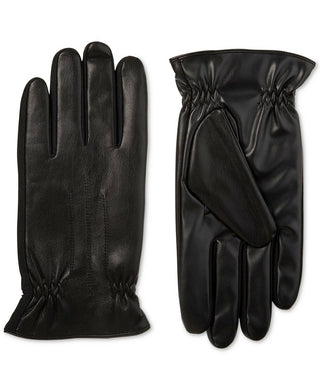 Luvas Isotoner Signature Sleekheat Faux Nappa Masculinas Pretas Tamanho Grande