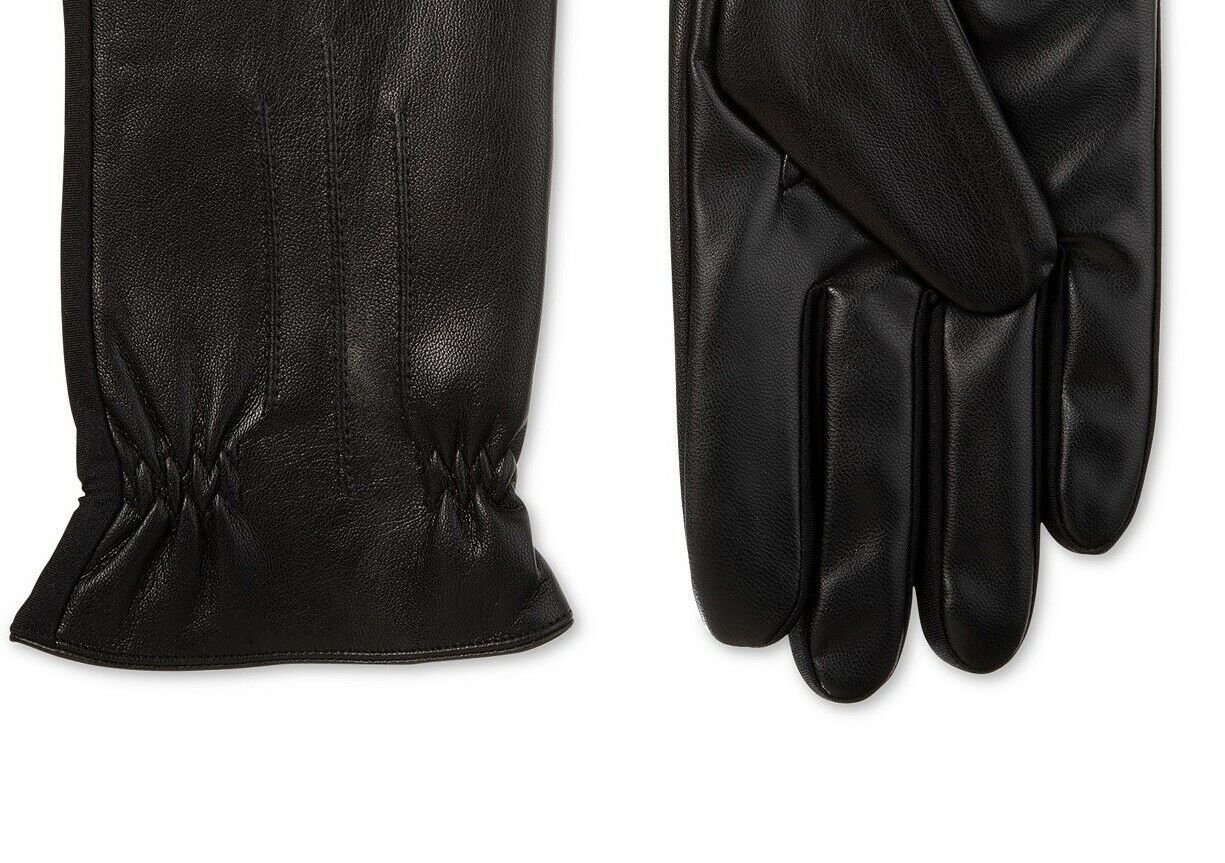 Luvas Isotoner Signature Sleekheat Faux Nappa Masculinas Pretas Tamanho Grande
