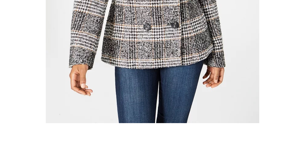 Casaco de lã maralyn &amp; me juniores, trespassado, preto, tamanho médio