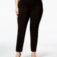 Calça skinny estampada Hollywood Plus da Alfani para mulheres, preta, tamanho 28W