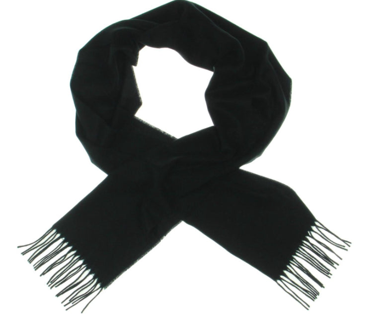 Cachecol de inverno feminino Kenneth Cole New York com franjas, preto, tamanho regular