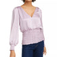 Blusa feminina LEYDEN Smocked Surplice Roxa Tamanho Médio