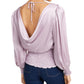 Blusa feminina LEYDEN Smocked Surplice Roxa Tamanho Médio