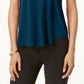 Camiseta feminina Alfani com acabamento em cetim, tamanho pequeno, azul