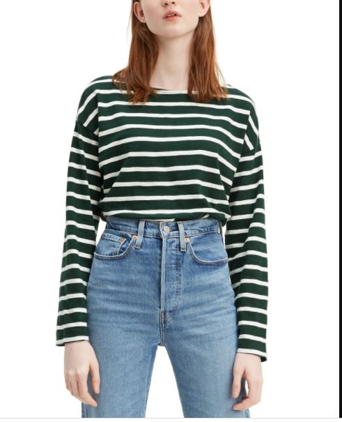 Camiseta Levi's Cora Cotton Sailor Feminina Verde Tamanho X-S