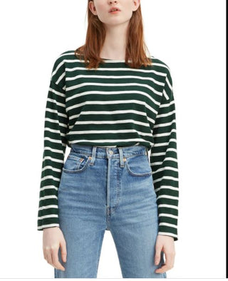 Levi's Women's Cora Cotton Sailor T-Shirt Green Size X-Small
