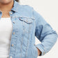 Jaqueta jeans estilo caminhoneiro plus size da Levi's feminina, azul, tamanho 1X