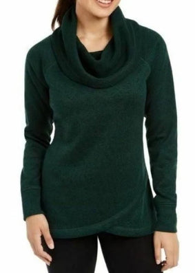 Suéter feminino Ideology com gola alta, verde, tamanho X-S