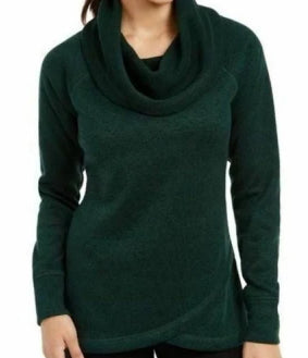 Suéter feminino Ideology com gola alta, verde, tamanho X-S