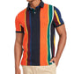 Camisa polo listrada masculina Tommy Hilfiger cinza tamanho grande