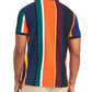 Camisa polo listrada masculina Tommy Hilfiger cinza tamanho grande