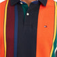 Camisa polo listrada masculina Tommy Hilfiger cinza tamanho grande