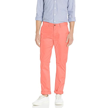 Calça Chino Tommy Hilfiger Masculina Th Flex Stretch Custom-Fit Rosa Médio Tamanho 32X30
