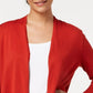 Cardigan feminino Alfani com mangas amarradas, vermelho escuro, tamanho médio