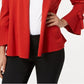 Cardigan feminino Alfani com mangas amarradas, vermelho escuro, tamanho médio