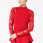 Top peplum de renda feminino pequeno INC International Concepts, vermelho, tamanho médio