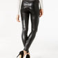 Calça skinny feminina de couro sintético Petite da INC International Concepts, preta, tamanho 6 Petite