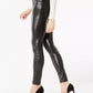 Calça skinny feminina de couro sintético Petite da INC International Concepts, preta, tamanho 6 Petite
