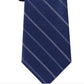 Gravata clássica de seda listrada masculina Michael Kors, azul, tamanho regular