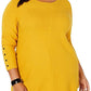 Suéter feminino Alfani manga comprida amarelo tamanho X-G
